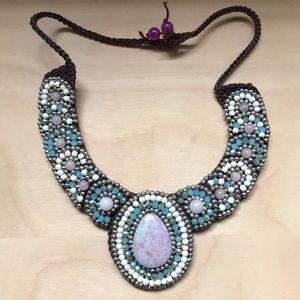 Real stone statement necklace